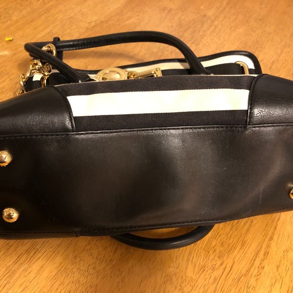 Michael Kors Hamilton Striped Satchel Top Handle And Shoulder Bag - Picture 7 of 7